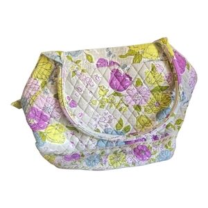 VERA BRADLEY floral fabric handbag purple  yellow  green